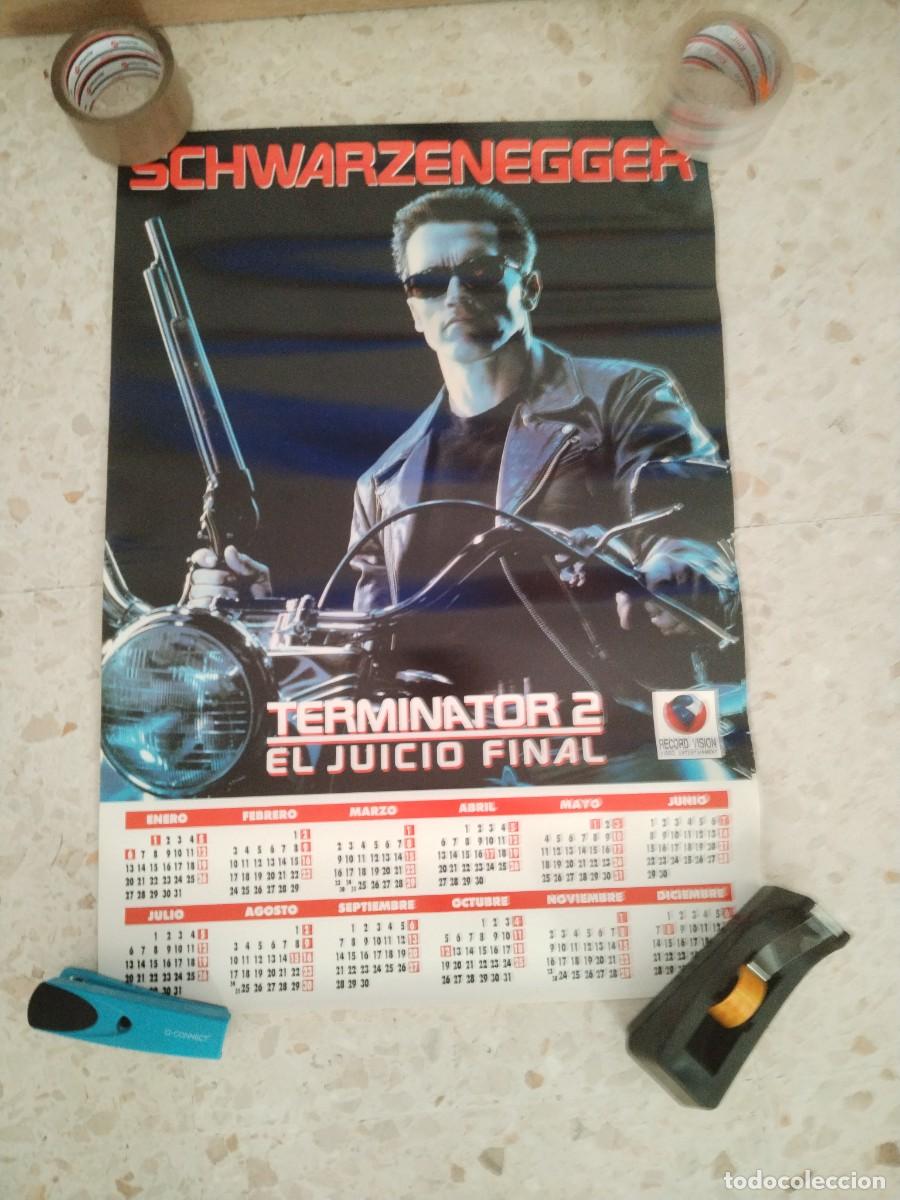 Cine: ORIGINAL POSTER ALMANAQUE VIDEOCLUB TERMINATOR 2 45CM ANCHO 65 cm alto