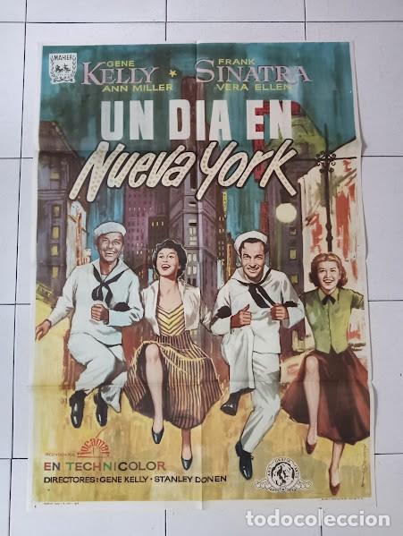 Cine: VKD 2243 UN DIA EN NUEVA YORK GENE KELLY FRANK SINATRA ALVARO POSTER ORIGINAL 70x100 ESPA&Ntilde;OL