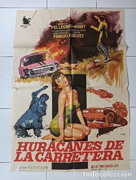 Cine: VKD 2244 HURACANES DE LA CARRETERA JUAN MANUEL FANGIO AUTOMOVILISMO POSTER ORIGINAL ESTRENO 70X100