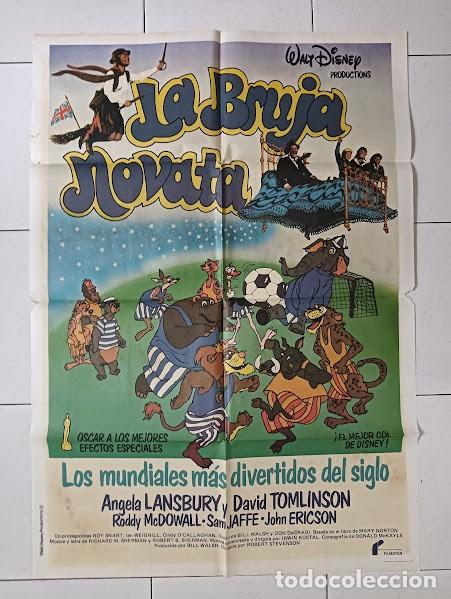Cine: VKD 2247 LA BRUJA NOVATA ANGELA LANSBURY WALT DISNEY FUTBOL POSTER ORIGINAL 70X100 ESPA&Ntilde;OL