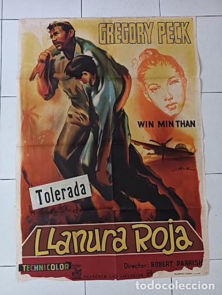 Cine: VKD 2250 LLANURA ROJA GREGORY PECK POSTER ORIGINAL 70X100 ESTRENO LITOGRAFIA
