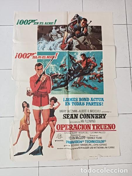 Cine: VKD 2252 OPERACION TRUENO THUNDERBALL JAMES BOND 007 SEAN CONNERY POSTER ORIGINAL 70X100 R-75