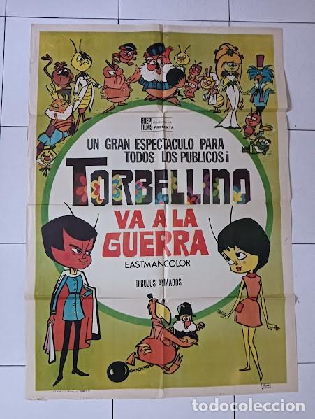 Cine: SMP 2389 TORBELLINO VA A LA GUERRA ROBERTO GAVIOLI ANIMACION POSTER ORIGINAL 70X100 ESTRENO