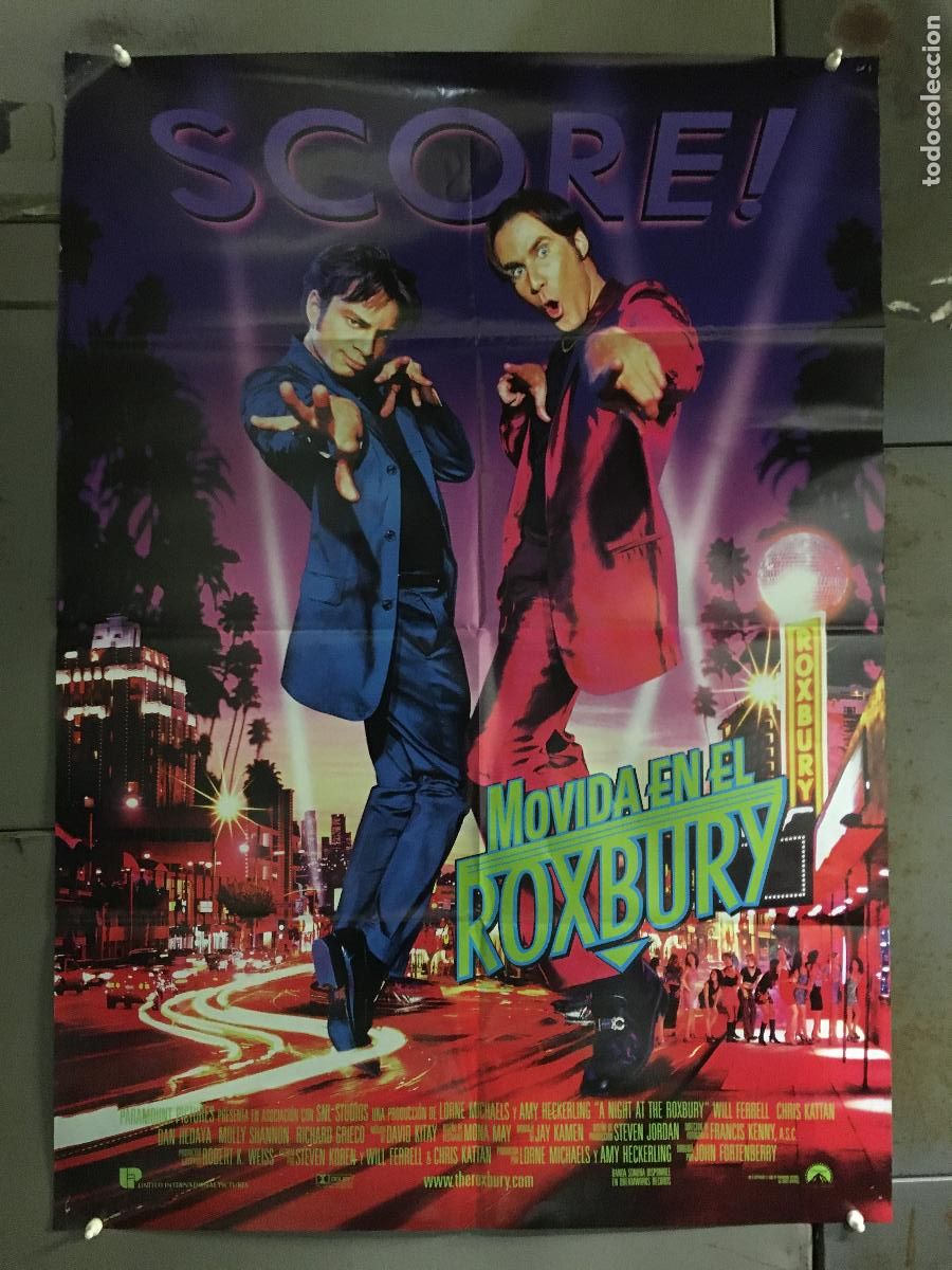 Cine: AFH26 MOVIDA EN EL ROXBURY WILL FERRELL LONI ANDERSON POSTER ORIGINAL ESTRENO 70X100 h0