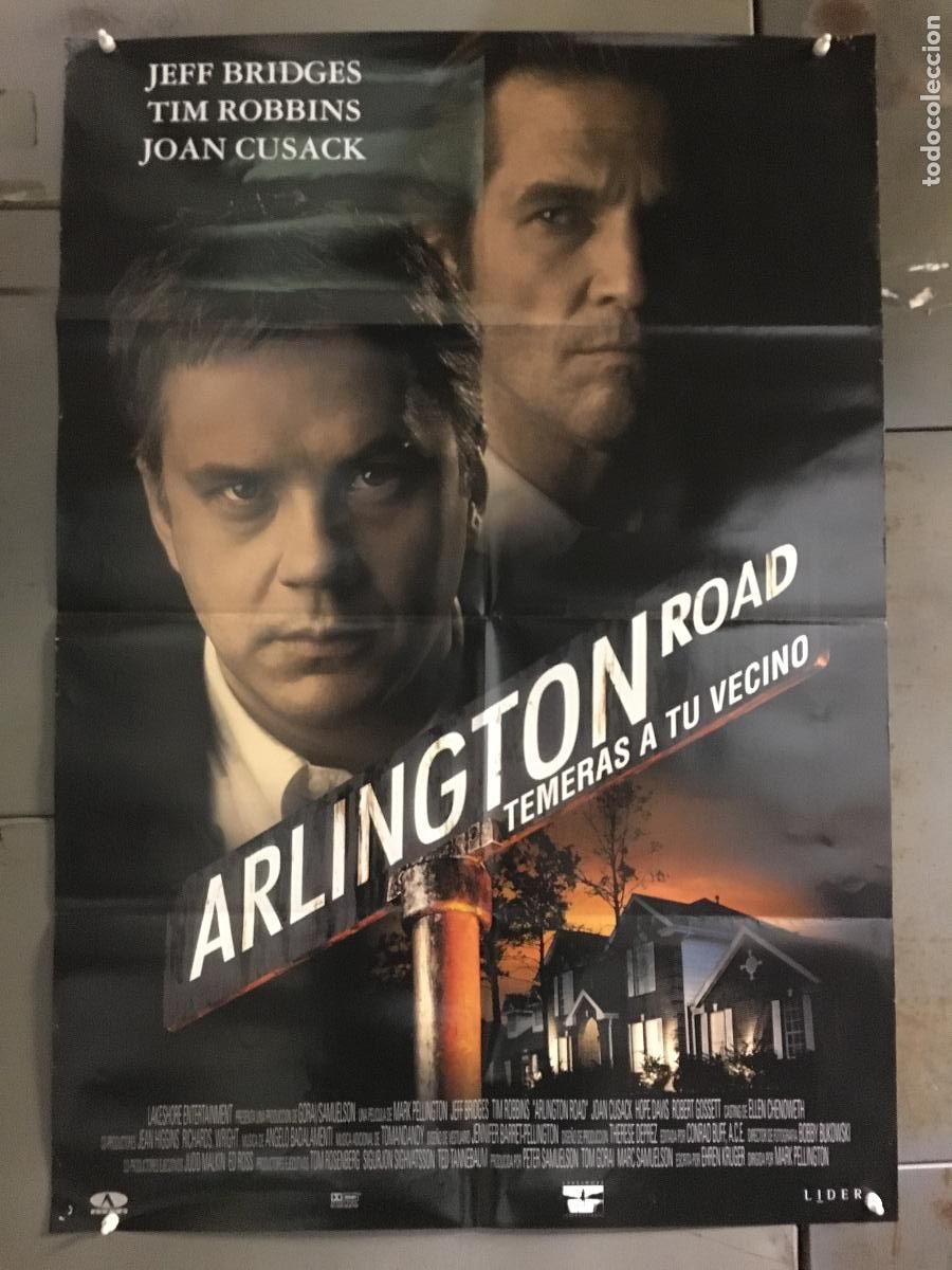 Cinema: AFH27 ARLINGTON ROAD JEFF BRIDGES TIM ROBBINS JOAN CUSACK POSTER ORIGINAL ESTRENO 70X100 h0