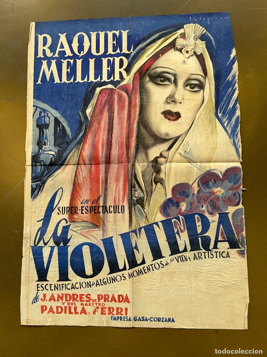 Cine: LA VIOLETERA CARTEL 1,00X0,70M MAQUETA ORIGINAL CON TINTAS Y AUTOR EN LA MAYORIA