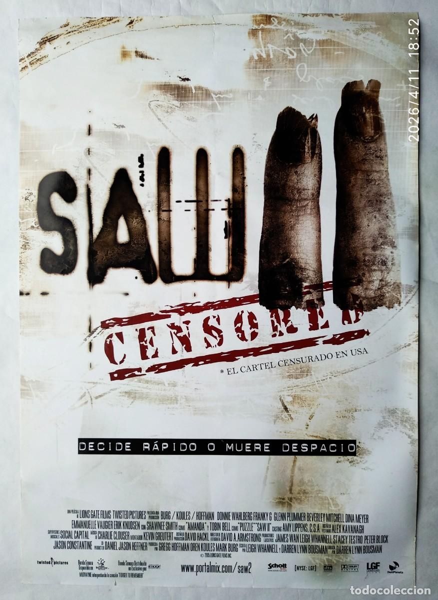 Cine: SAW II, con Offman Donnie. P&Oacute;STER 68 X 98 cms..