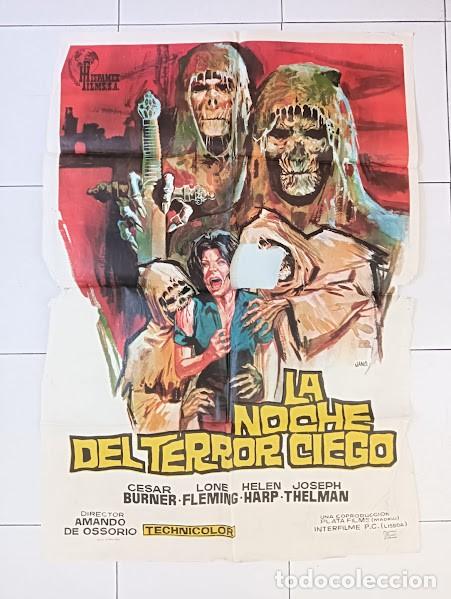 Cine: VKD 2256 LA NOCHE DEL TERROR CIEGO AMANDO DE OSSORIO TEMPLARIOS POSTER ORIGINAL 70X100 ESTRENO