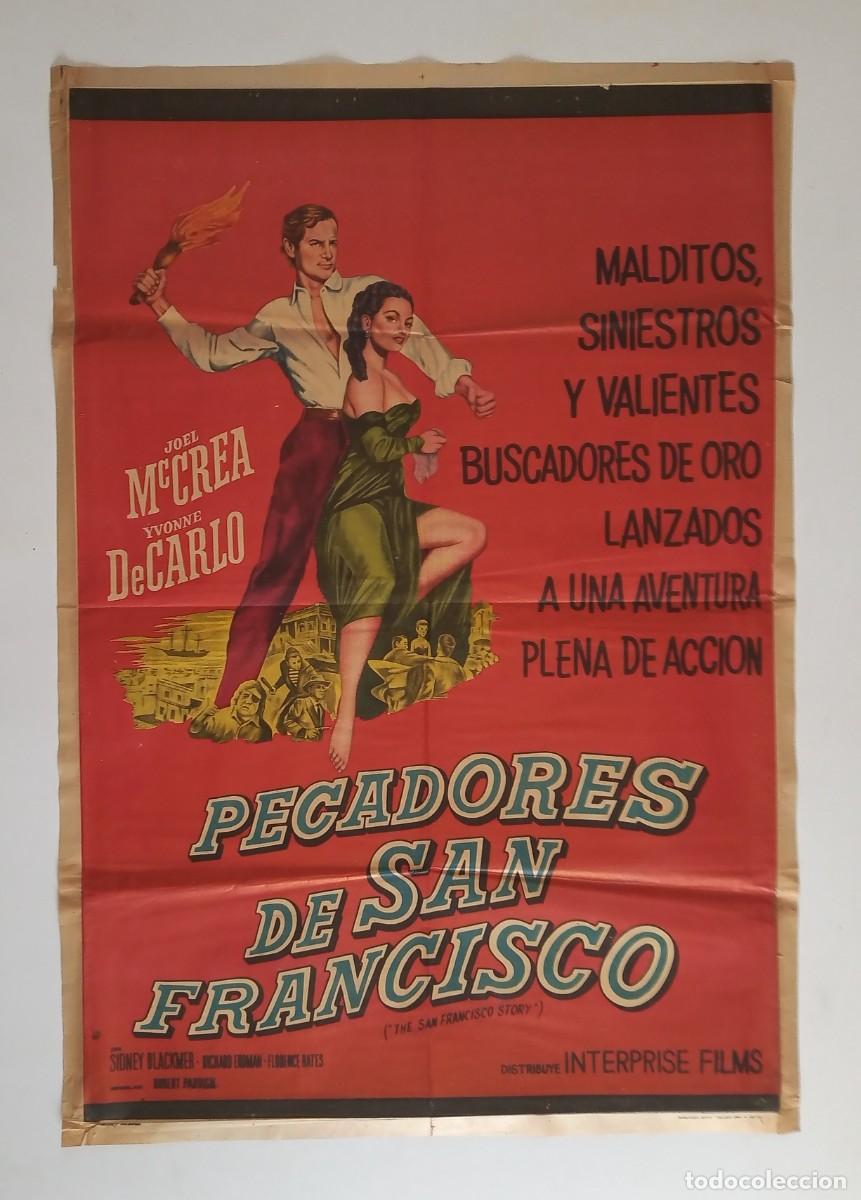 Kino: HISTORIA DE SAN FRANCISCO cartel argentino 110 x 75 litografico JOEL McCREA YVONNE DE CARLO