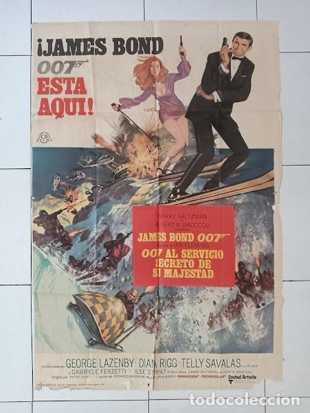 Cinema: VKD 2259 007 AL SERVICIO SECRETO DE SU MAJESTAD JAMES BOND LAZENBY POSTER ORIGINAL ESTRENO 70X100