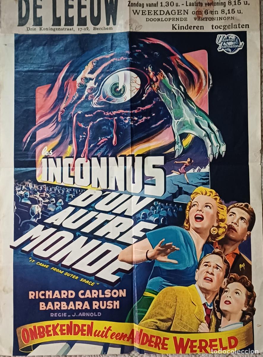 Cine: CARTEL ORIGINAL BELGA DEL FILM DE CIENCIA FICCI&Oacute;N NORTEAMERICANO, VINIERON DEL ESPACIO ( A&Ntilde;O 1953 )