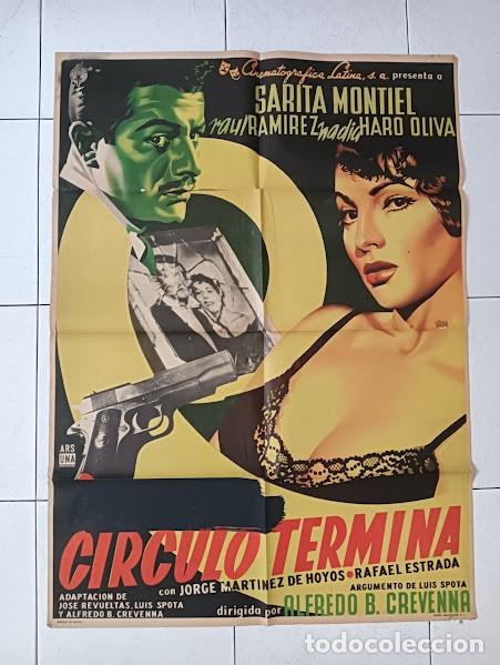 Cine: VKD 2263 LA AMBICIOSA DONDE EL CIRCULO TERMINA JOSEP RENAU SARA MONTIEL SEXY POSTER MEJICANO 70X94