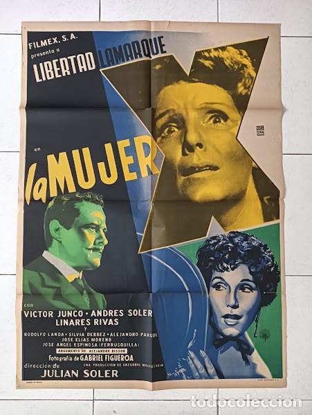 Cine: VKD 2264 LA MUJER X LIBERTAD LAMARQUE RENAU ? POSTER ORIGINAL MEJICANO 70X94