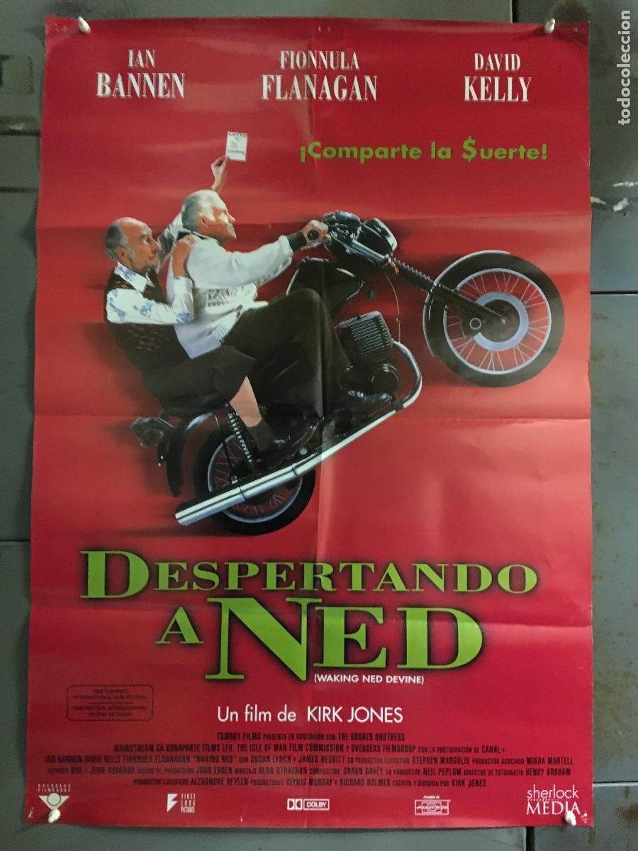 Cine: AFH31 DESPERTANDO A NED IAN BANNEN FIONULA FLANAGAN POSTER ORIGINAL 70X100 ESTRENO h1