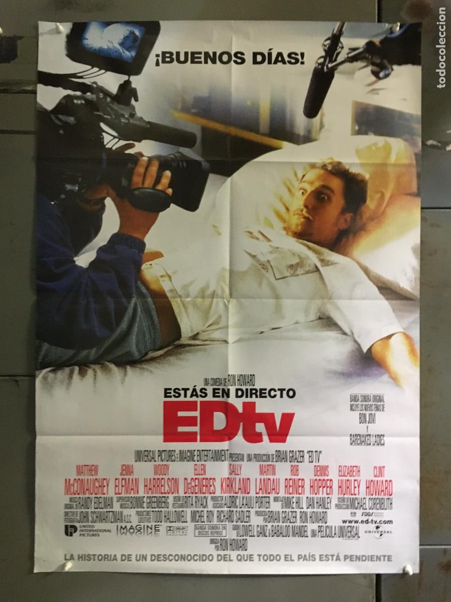 Cine: AFH35 EDTV MATTHEW MCCONAUGHEY ELLEN DEGENERES POSTER ORIGINAL 70X100 ESTRENO H1