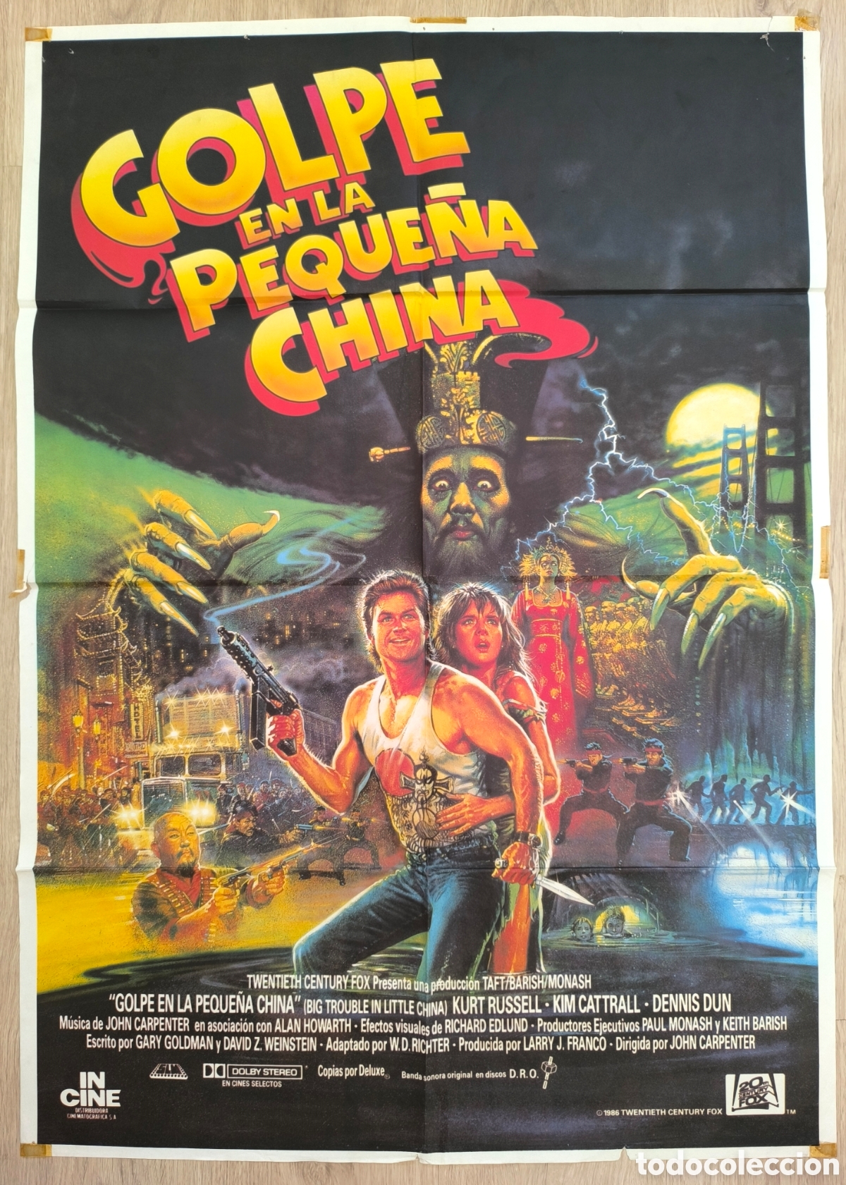 Cine: RW CARTEL CINE GOLPE EN LA PEQUE&Ntilde;A CHINA KURT RUSSEL KIM CATTRALL DENNIS DUN 1986 CC118