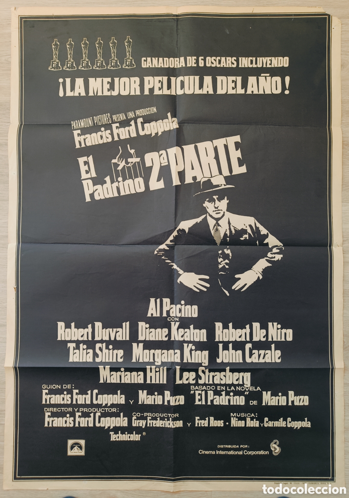 Cine: CARTEL CINE EL PADRINO 2&ordf; PARTE AL PACINO ROBERT DE NIRO FRANCIS FORD COPPOLA 1975 C2202