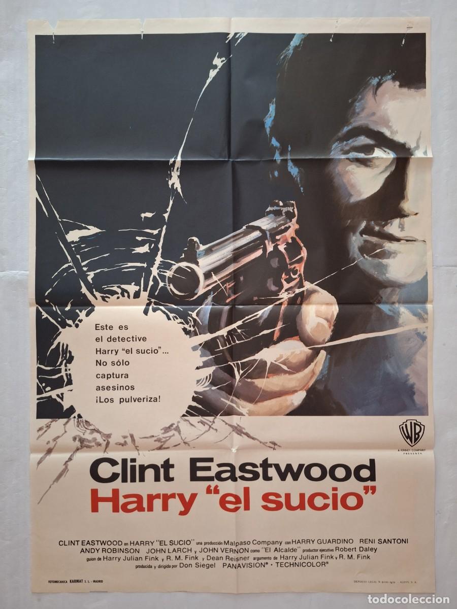 Cine: ANTIGUO CARTEL CINE HARRY EL SUCIO CLINT EASTWOOD A&Ntilde;O 1972 P-1836 RV