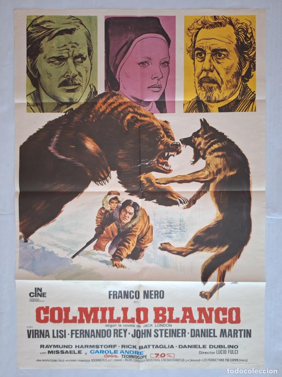 Cine: ANTIGUO CARTEL CINE COLMILLO BLACO FRANCO NERO FERNANDO REY JANO A&Ntilde;O 1974 RV P-1914