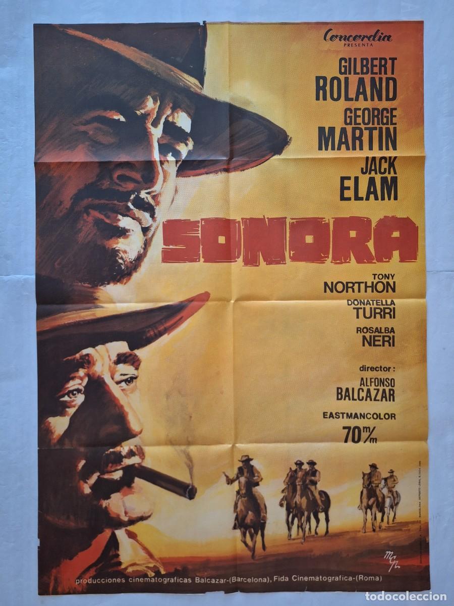 Cine: ANTIGUO CARTEL CINE SONORA GEORGE MARTIN GILBERT ROLAND SPAGHETTI A&Ntilde;O 1969 RV P-1915