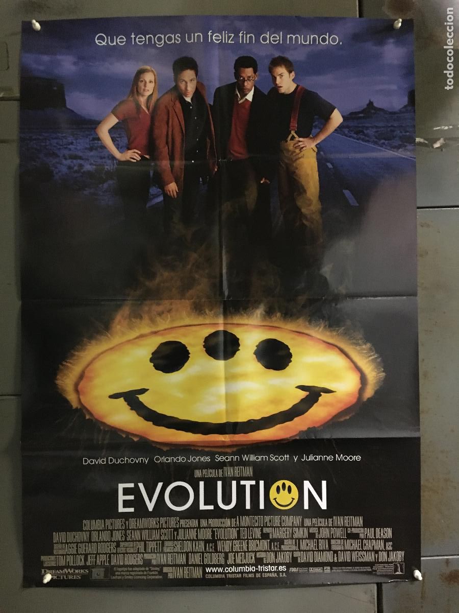 Cine: AFH60 EVOLUTION DAVID DUCHOVNY JULIANNE MOORE POSTER ORIGINAL 70X100 ESTRENO h0