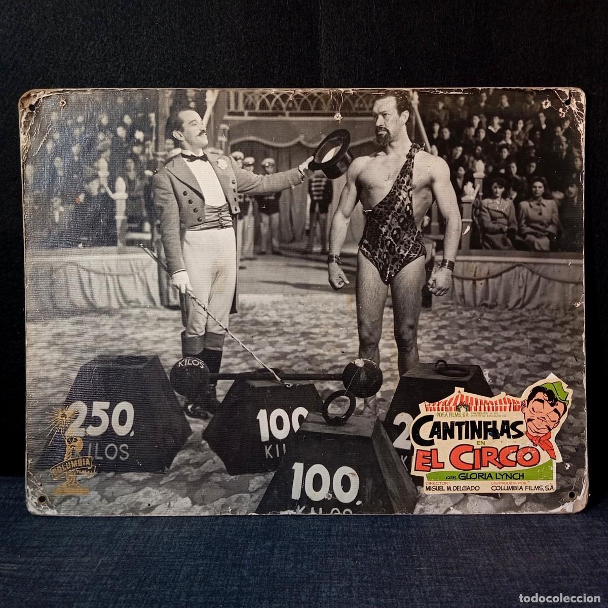 Cine: ⚜️ &Ntilde;02C. Cartel Tarjet&oacute;n Cart&oacute;n R&iacute;gido Cantinflas El Circo Original 1943 Columbia Cine Antiguo