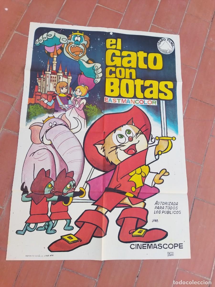 Cine: cartel de cine 70x 100 aprox movie poster EL GATO CON BOTAS jano 1970