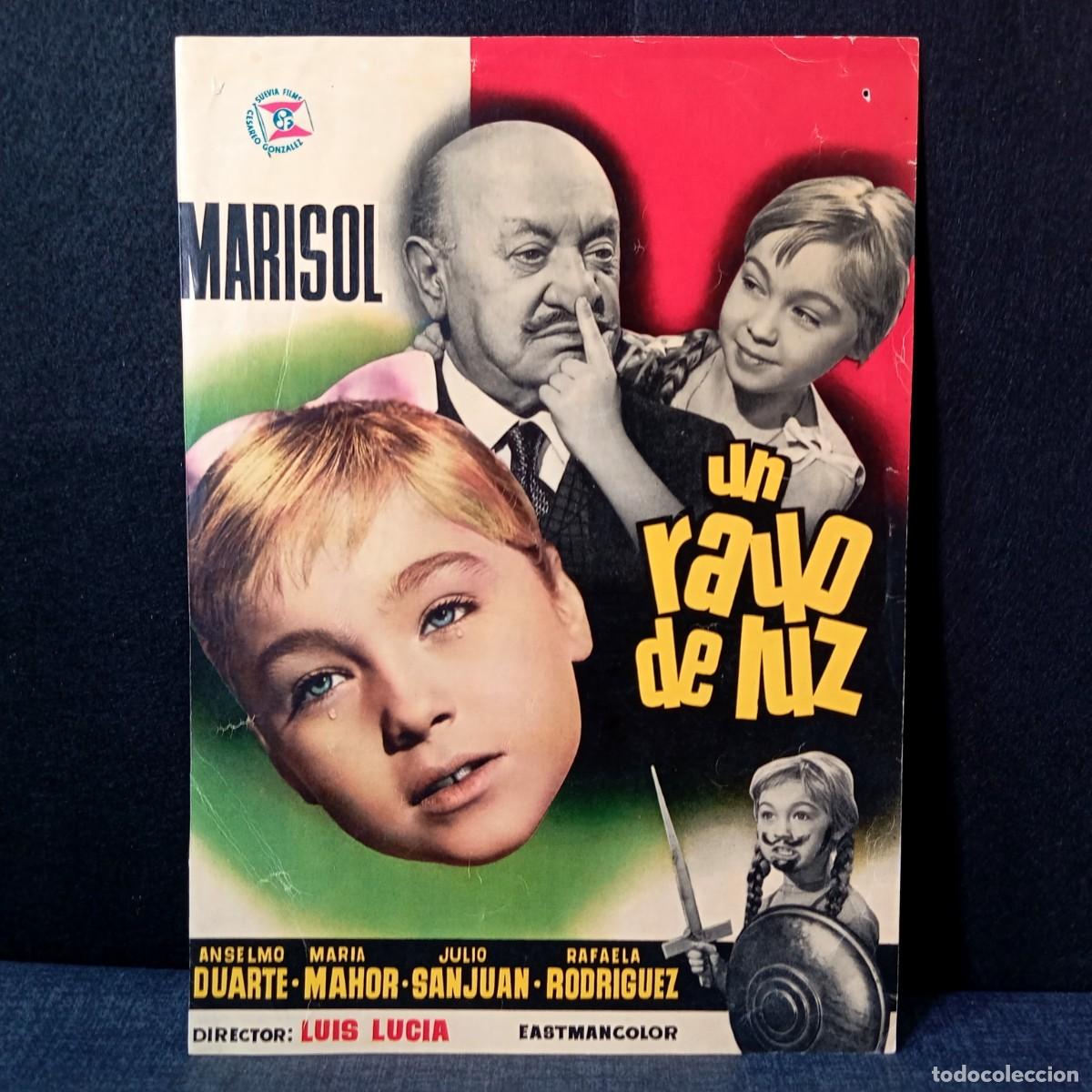 Cine: ⚜️ &Ntilde;02C. Cartel Folleto Marisol Un Rayo De Luz 1960 Original Debut Cine Suevia Programa Promocional