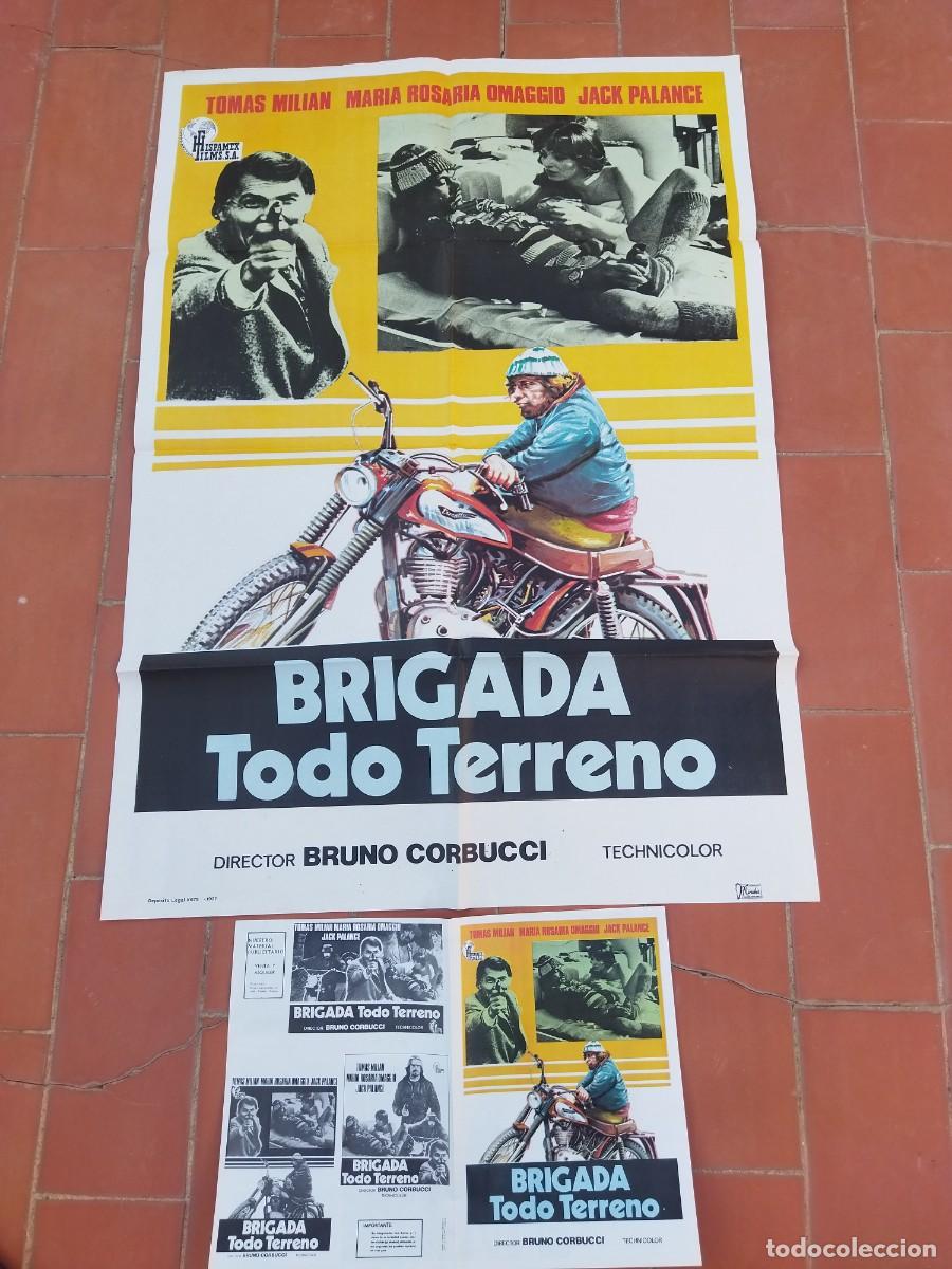Cine: cartel de cine 70x100 aprox movie poster + guia doble BRIGADA TODO TERRENO tomas milian jack palance