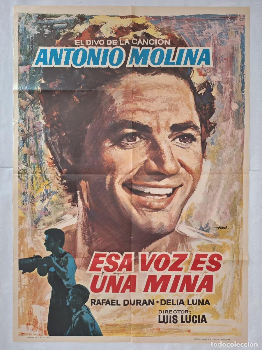 Cine: ANTIGUO CARTEL CINE ESA VOZ ES UNA MINA ANTONIO MOLINA 1969 MAC RV P-1918