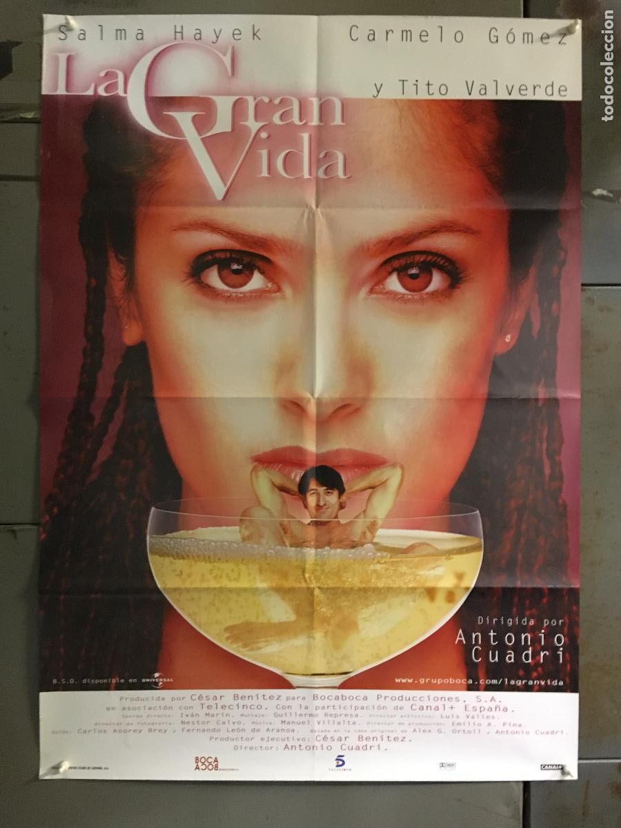 Cine: AFH66 LA GRAN VIDA SALMA HAYEK CARMELO GOMEZ POSTER ORIGINAL ESTRENO 70X100 h0