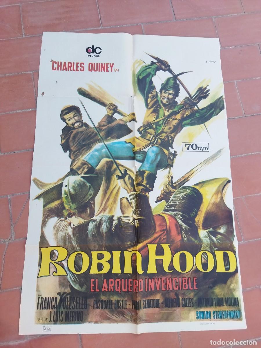 Cine: cartel de cine 70x99 apr movie poster ROBIN HOOD el arquero invencible j. luis merino charles quiney
