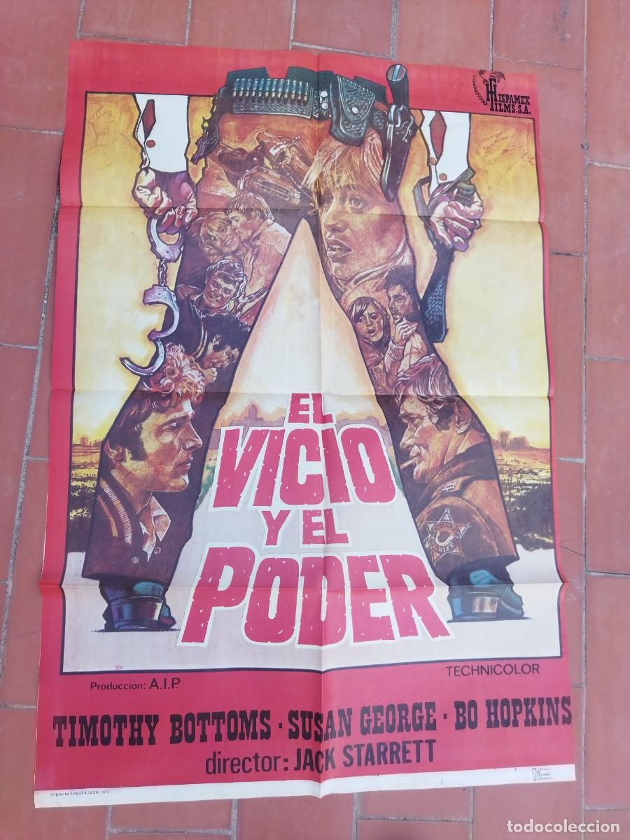 Cine: cartel de cine 70x 100 aprox movie poster EL VICIO Y EL PODER timothy bottms jack starrett 1977
