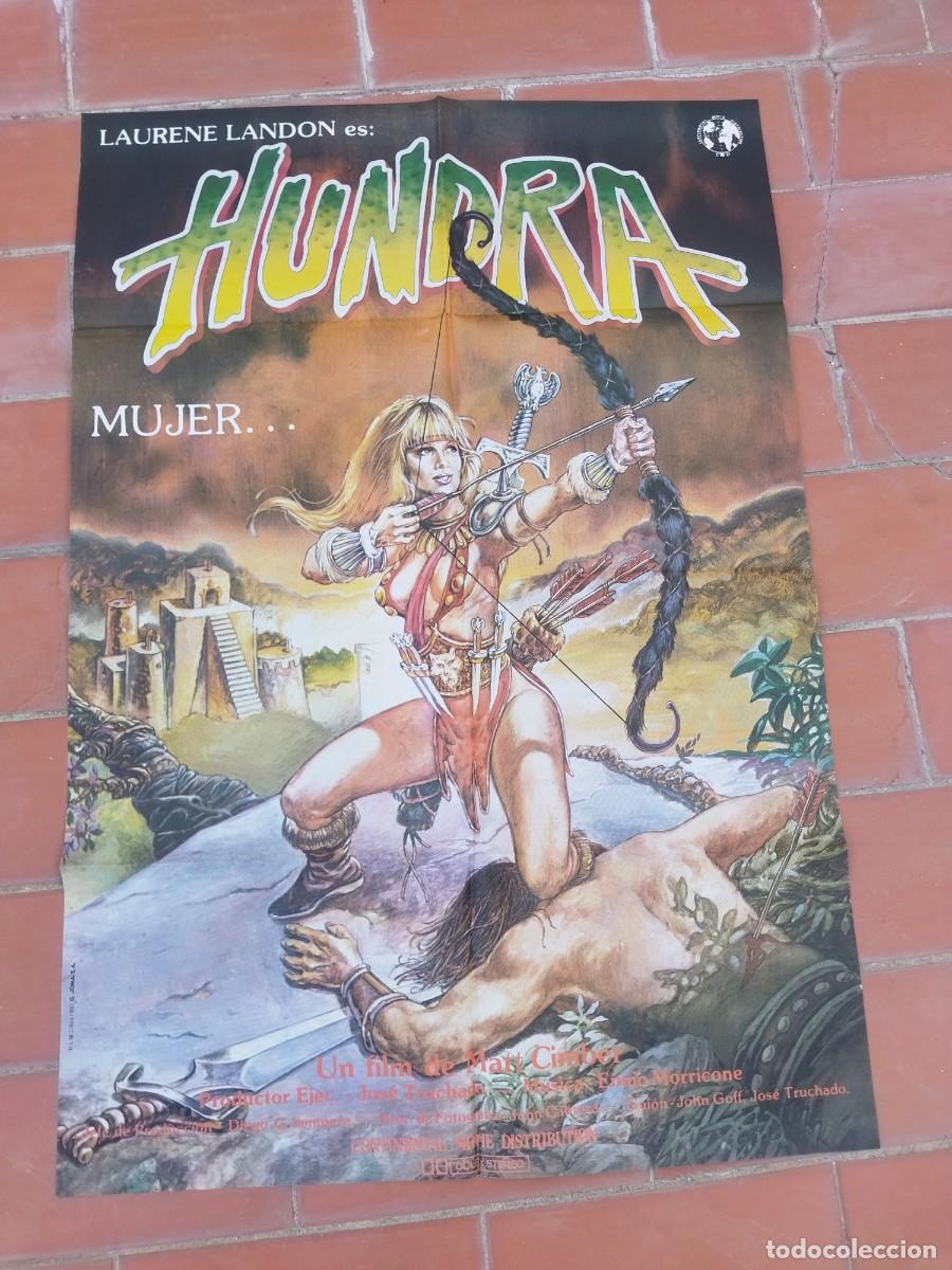 Cine: cartel de cine 70x 100 aprox movie poster HUNDRA mujer matt cimber ennio morricone laurene lando