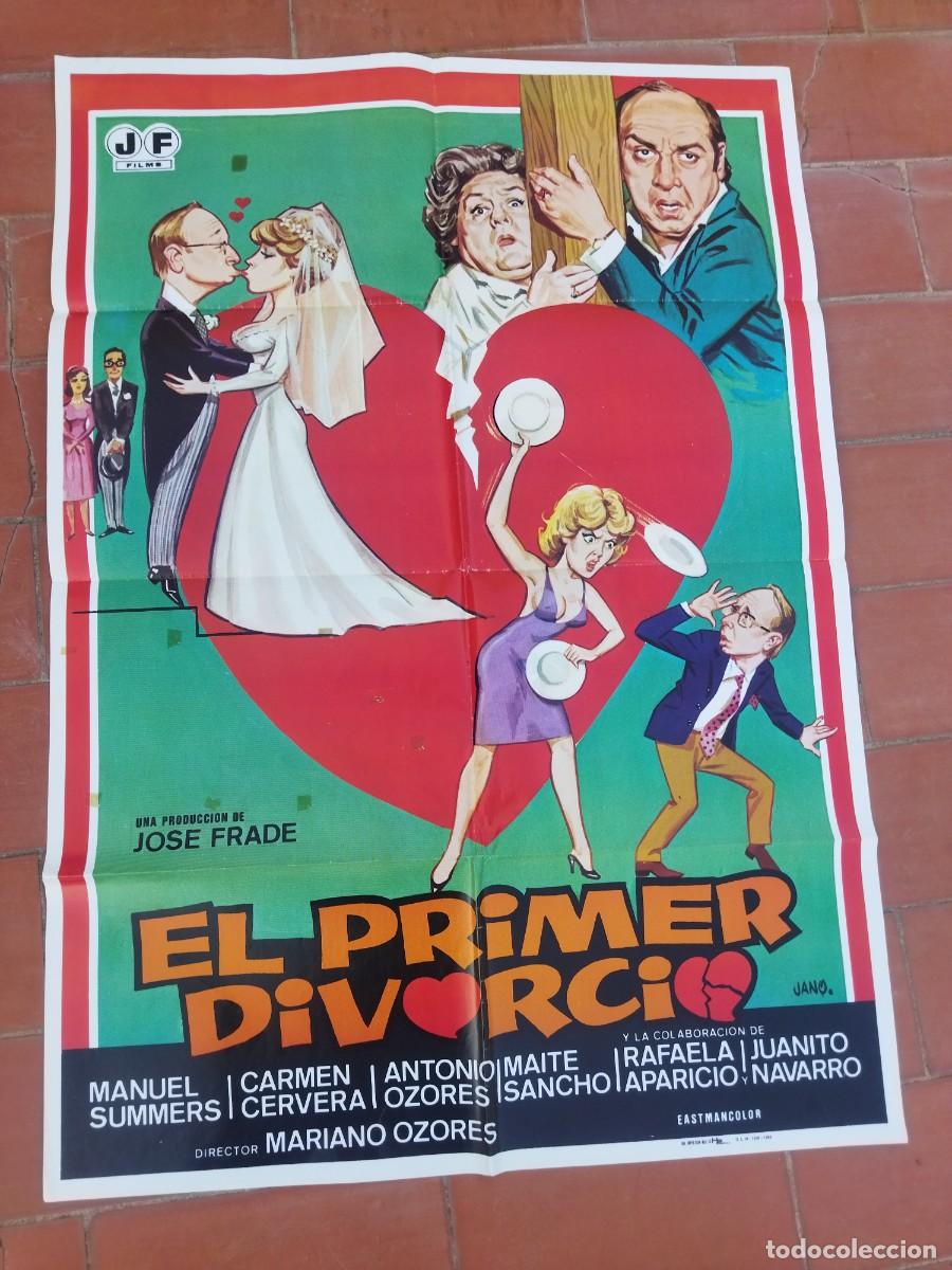 Cine: cartel de cine 70x 100 aprox movie poster EL PRIMER DIVORCIO jano mariano ozores carmen cervera