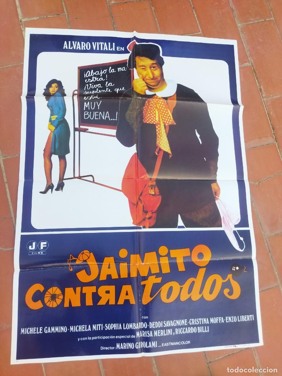 Cine: cartel de cine 70x 100 aprox movie poster JAIMITO CONTRA TODOS alvaro vitali michele gammino