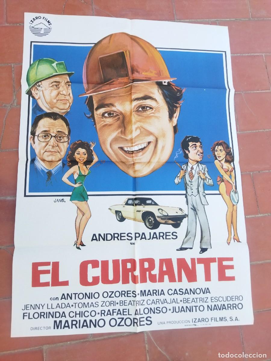 Cine: cartel de cine 70x 100 aprox movie poster EL CURRANTE jano andres pajares mariano ozores