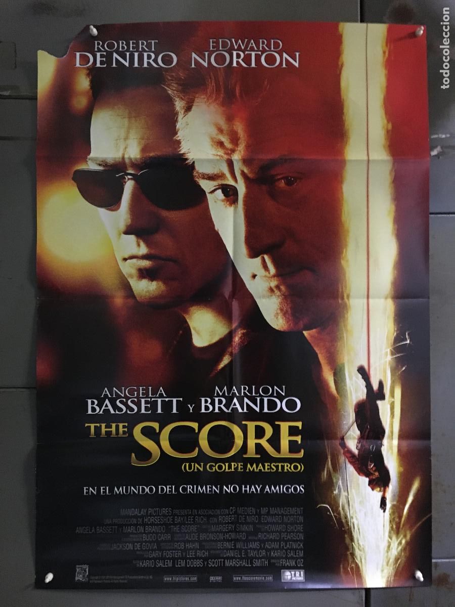 Cine: AFH76 THE SCORE UN GOLPE MAESTRO ROBERT DE NIRO EDWARD NORTON POSTER ORIGINAL 70X100 ESTRENO h0