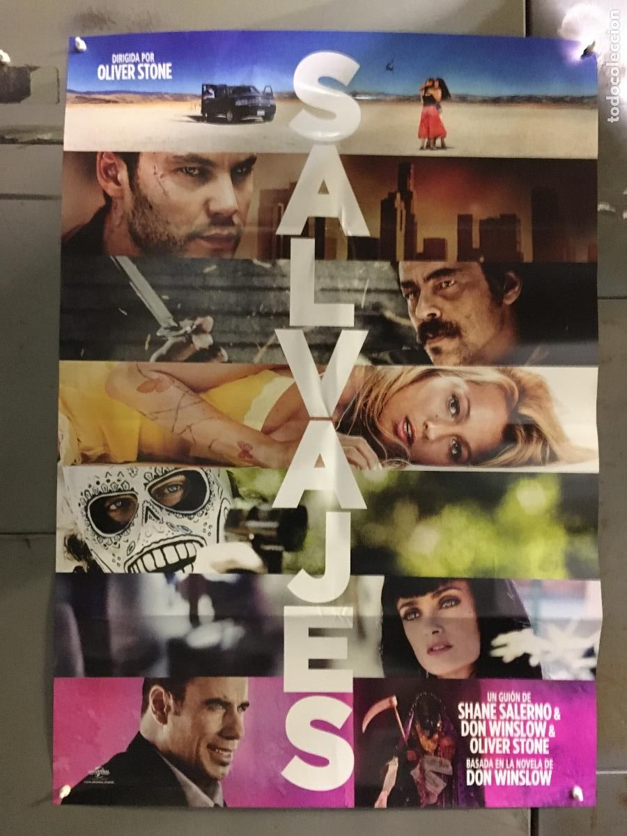 Cine: AFH79 SALVAJES JOHN TRAVOLTA OLIVER STONE POSTER ORIGINAL 70X100 ESTRENO h4