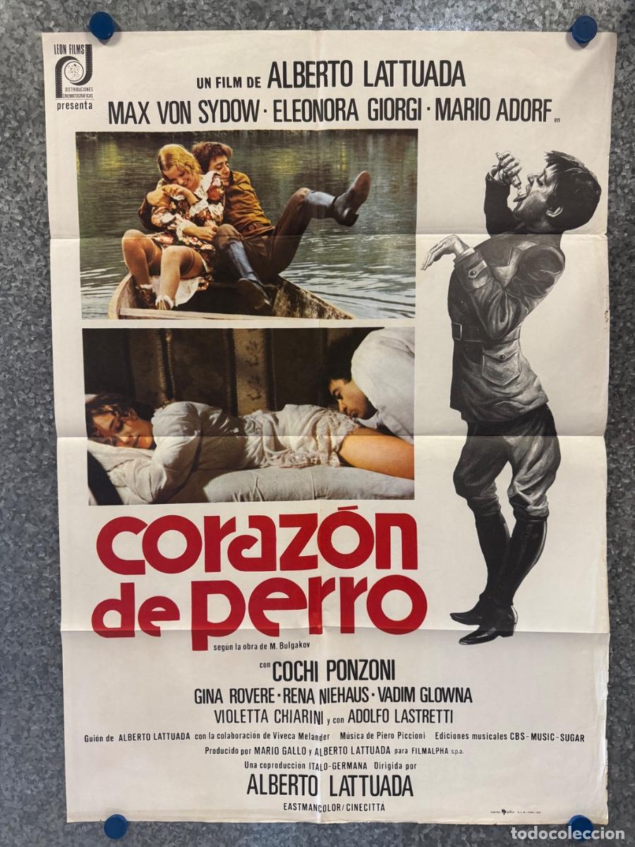 Cine: Corazon de perro, Eleonora Giorgi, Mario Adorf, A&ntilde;o 1977, POSTER ORIGINAL