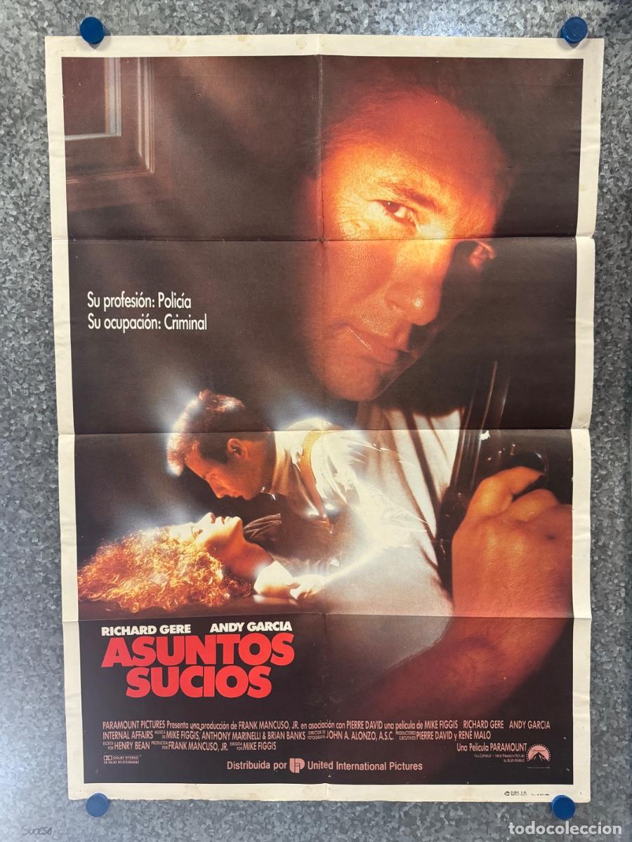 Cine: Asuntos sucios, Richard Gere, Andy Garcia, A&ntilde;o 1990, POSTER ORIGINAL