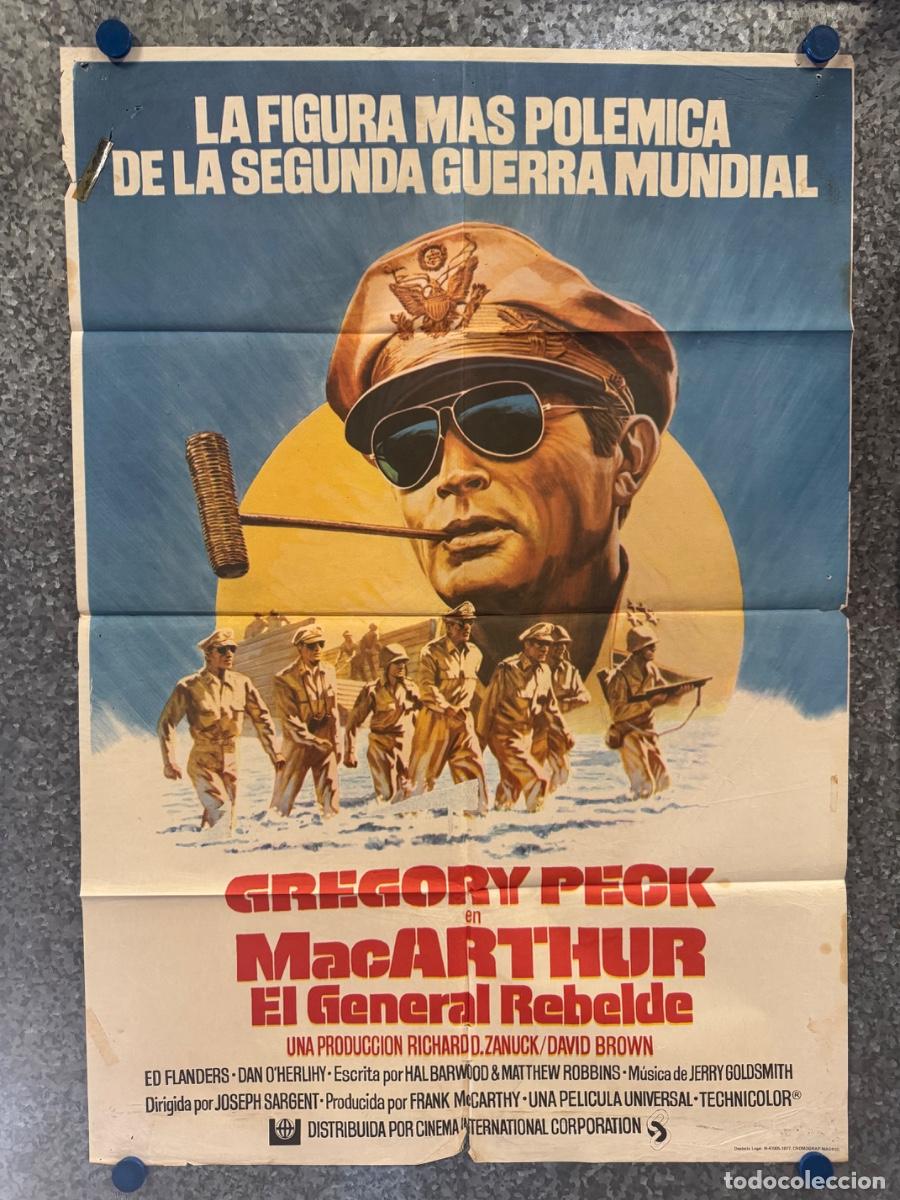 Cine: MacArthur el general rebelde, Gregory Peck, Ed Flanders, A&ntilde;o 1977, POSTER ORIGINAL