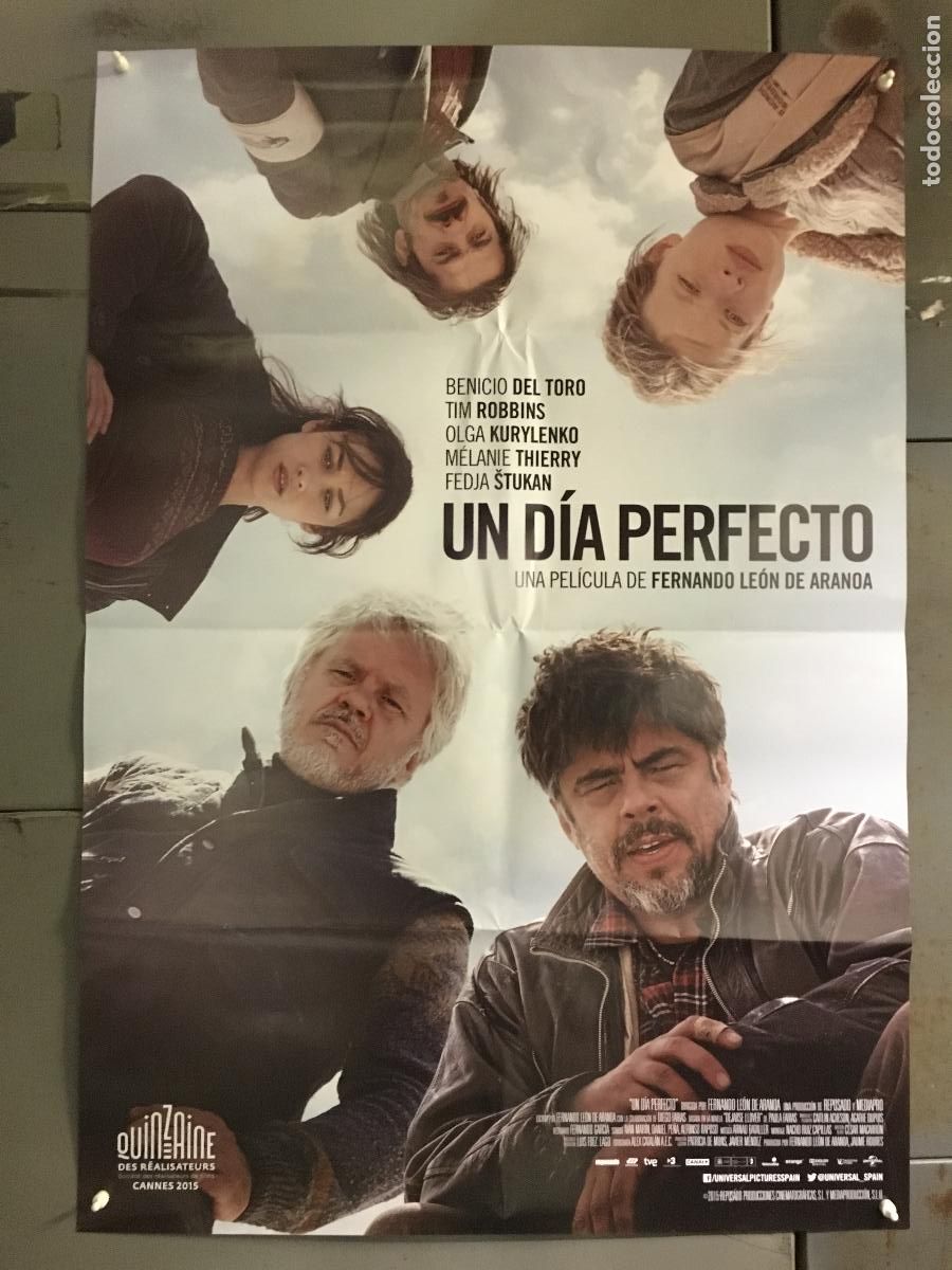 Cine: AFH83 UN DIA PERFECTO BENICIO DEL TORO TIM ROBBINS LEON DE ARANOA POSTER ORIGINAL ESTRENO 70X100 h4