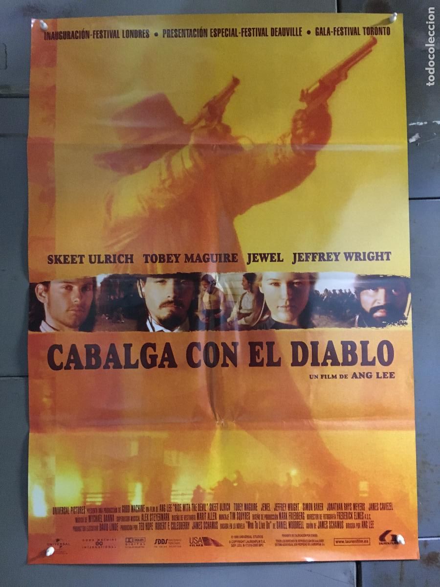 Cine: AFH84 CABALGA CON EL DIABLO ANG LEE JEFREEY WRIGHT SKEET ULRICH POSTER ORIGINAL ESTRENO 70X100 h5