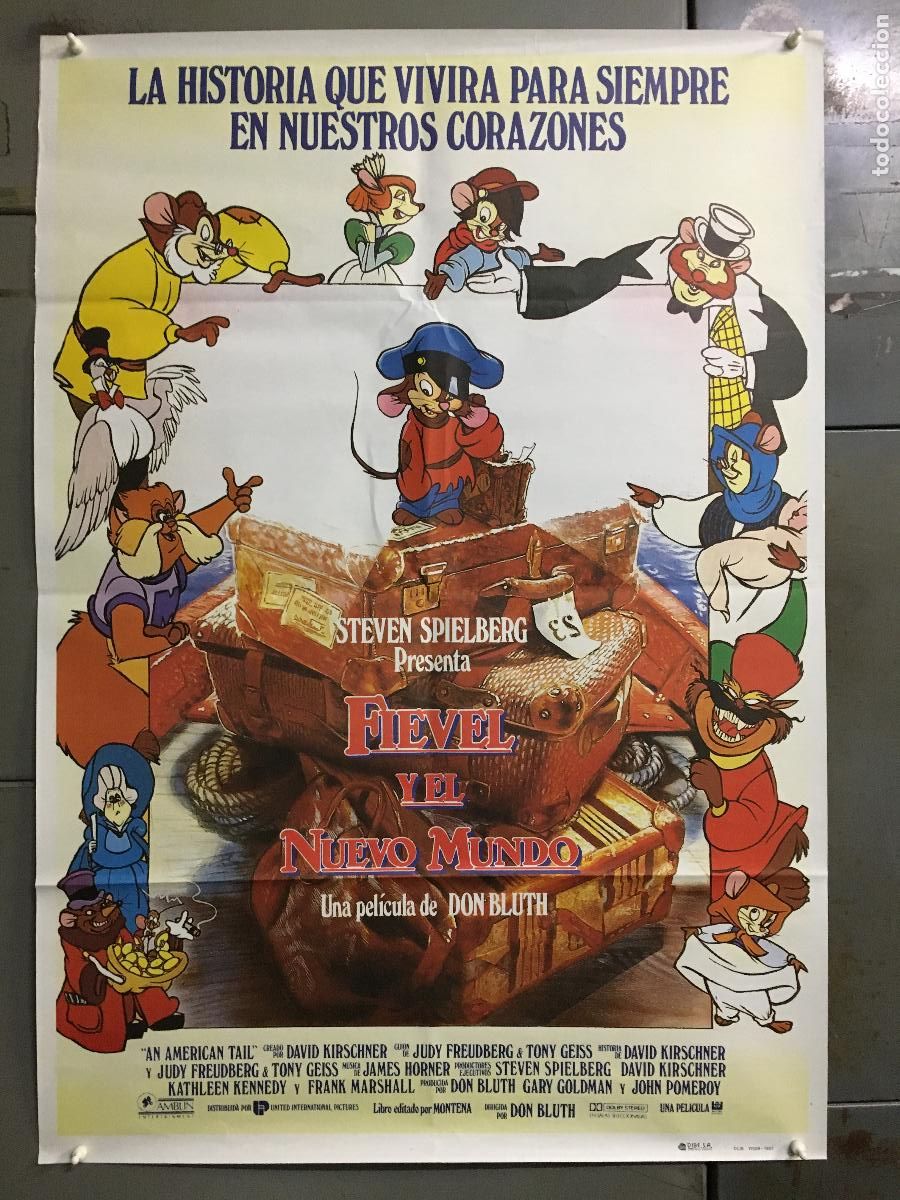 Kino: AFH85 FIEVEL Y EL NUEVO MUNDO DON BLUTH POSTER ORIGINAL 70X100 ESTRENO h4