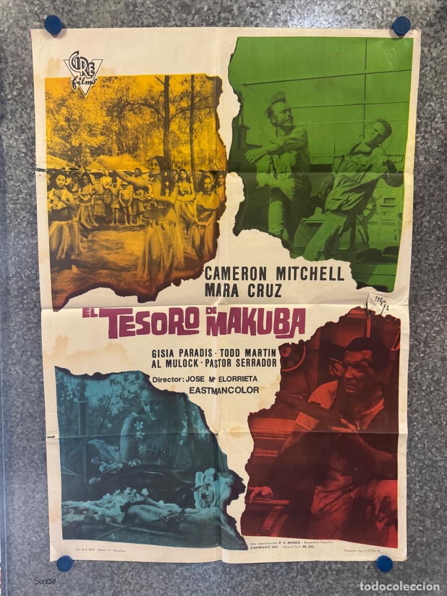 Cine: El tesoro de Makuba, Cameron Mitchell, Mara Cruz, POSTER ORIGINAL