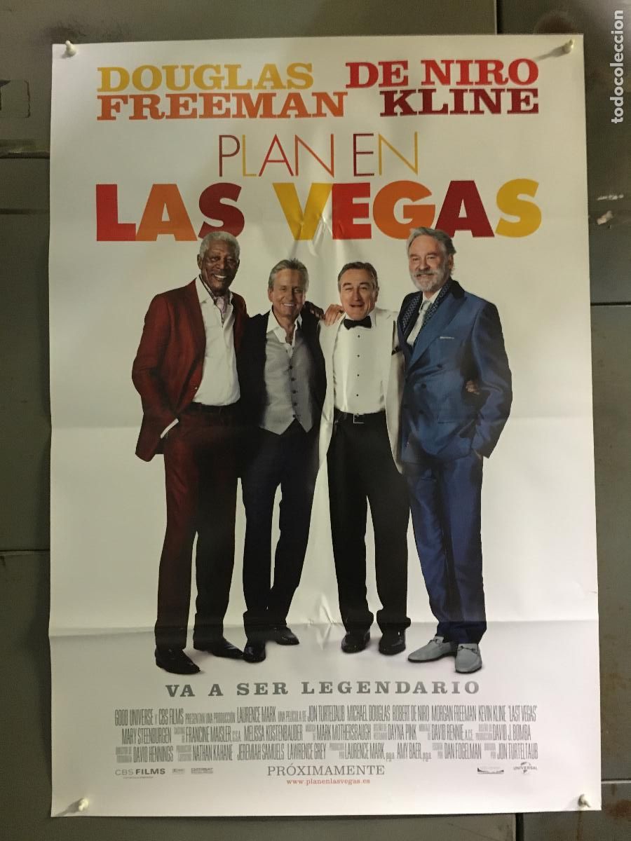 Cine: AFH87 PLAN EN LAS VEGAS MICHAEL DOUGLAS ROBERT DE NIRO POSTER ORIGINAL 70X100 ESTRENO h7