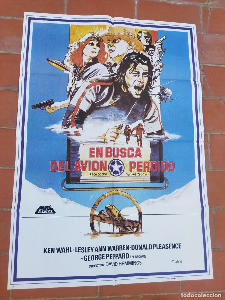 Cine: cartel de cine 70x 100 aprox movie poster EN BUSCA DEL AVION PERDIDO race to the yankee zephyr