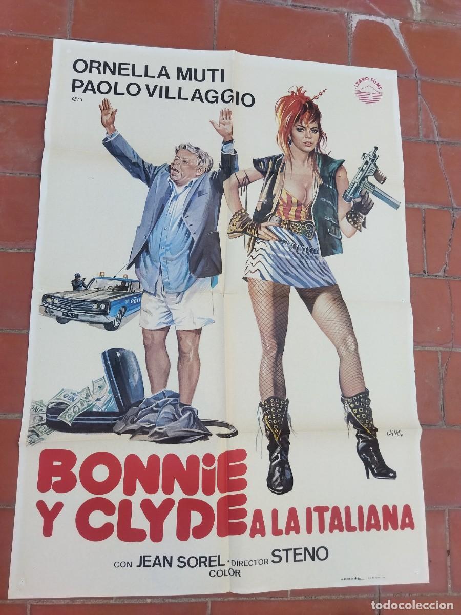 Cine: cartel de cine 70x 100 aprox movie poster BONNIE Y CLYDE A LA ITALIANA ornella muti steno jano