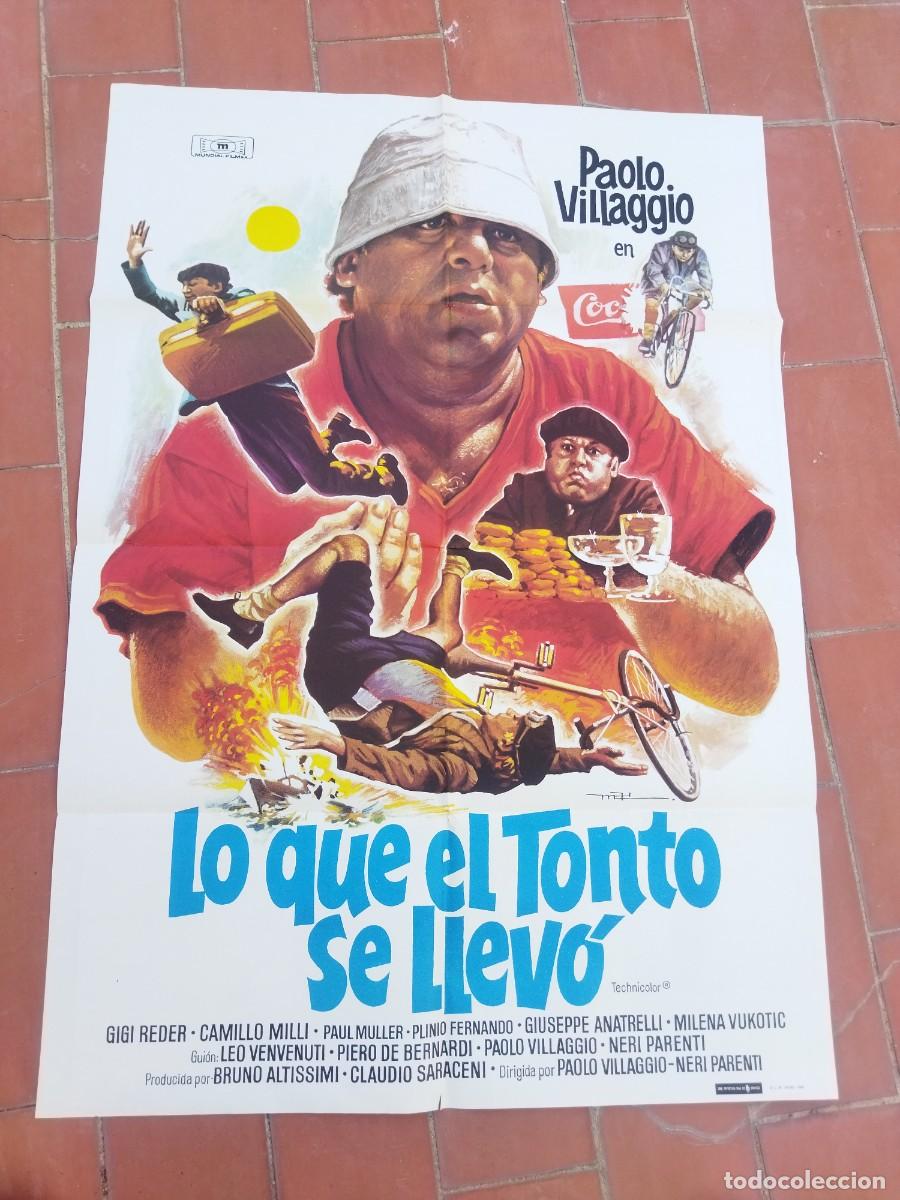 Cine: cartel de cine 70x 100 aprox movie poster LO QUE EL TONTO SE LLEVO paolo villaggio gigi reder